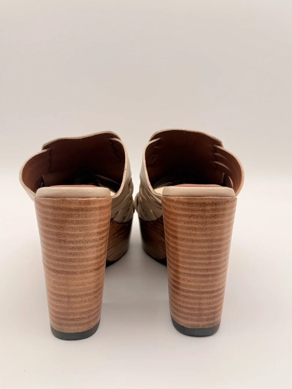 SEYCHELLES Make You Mine Leather Platform Sandals Off White Size 8